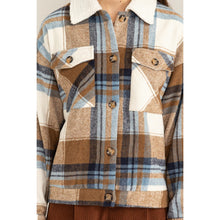 Load image into Gallery viewer, Troublemaker Plaid Teddy Fur Jacket