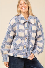 Load image into Gallery viewer, Oversized Plaid Sherpa Jacket