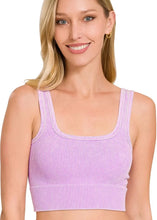 Load image into Gallery viewer, Washed Ribbed Square Neck Cropped Tank Top