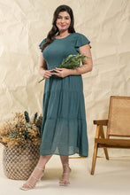 Load image into Gallery viewer, The Sylvana Plus Tiered Dress~Hunter Green