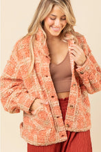 Load image into Gallery viewer, Oversized Plaid Sherpa Jacket
