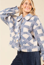 Load image into Gallery viewer, Oversized Plaid Sherpa Jacket