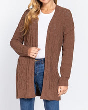 Load image into Gallery viewer, Long Sleeve Open Front Chenille Sweater Cardigan