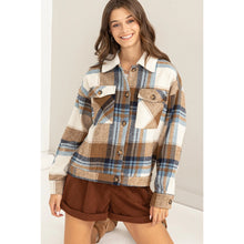Load image into Gallery viewer, Troublemaker Plaid Teddy Fur Jacket