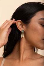 Load image into Gallery viewer, Antique Bronze Turquoise Stone Earrings