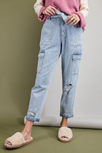 Load image into Gallery viewer, Washed Denim Cargo Pants