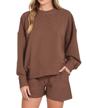 Load image into Gallery viewer, Ribbed Pullover & Shorts Set