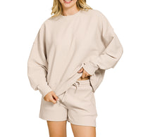 Load image into Gallery viewer, Ribbed Pullover & Shorts Set