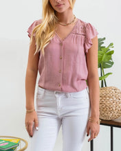 Load image into Gallery viewer, The Mayleen Ruffle Sleeve Top
