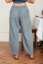 Load image into Gallery viewer, Stripe Denim Waist Tie Parachute Pants