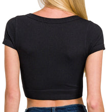 Load image into Gallery viewer, Ribbed Double Layered Seamless Crop Top