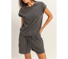 Load image into Gallery viewer, Sleeveless Crew Neck Top and Shorts Set