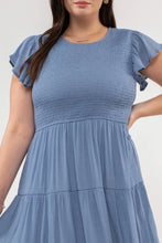 Load image into Gallery viewer, The Sylvana Plus Tiered Dress-Chambray