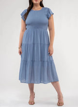 Load image into Gallery viewer, The Sylvana Plus Tiered Dress-Chambray