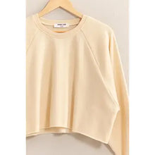 Load image into Gallery viewer, Raw Hem Cropped Sweatshirt