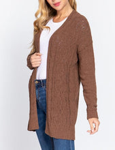 Load image into Gallery viewer, Long Sleeve Open Front Chenille Sweater Cardigan
