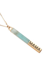 Load image into Gallery viewer, Natural Stone Mama Pendant Bar Necklace