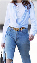 Load image into Gallery viewer, Gold Double O-Ring Buckle Faux Leather Belt