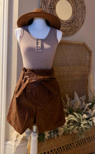 Load image into Gallery viewer, Faux Leather Paperbag Shorts
