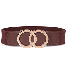 Load image into Gallery viewer, Stretchy Double Ring Buckle Wide Waist Belt