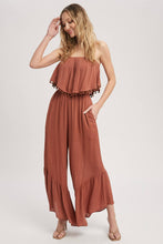 Load image into Gallery viewer, Pom Pom Trim Boho Jumpsuit