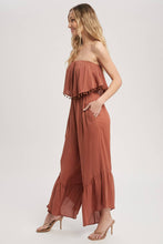 Load image into Gallery viewer, Pom Pom Trim Boho Jumpsuit