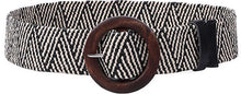 Load image into Gallery viewer, Straw Woven Elastic Stretch Waist Band Square or Round Buckle Belt