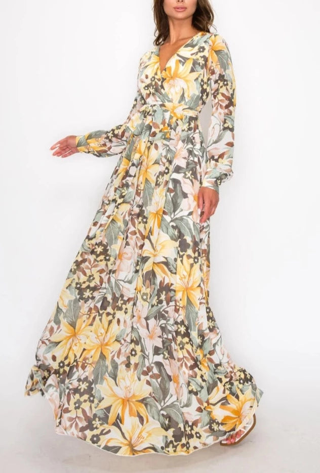 Romantic Vibes Chiffon Maxi Dress