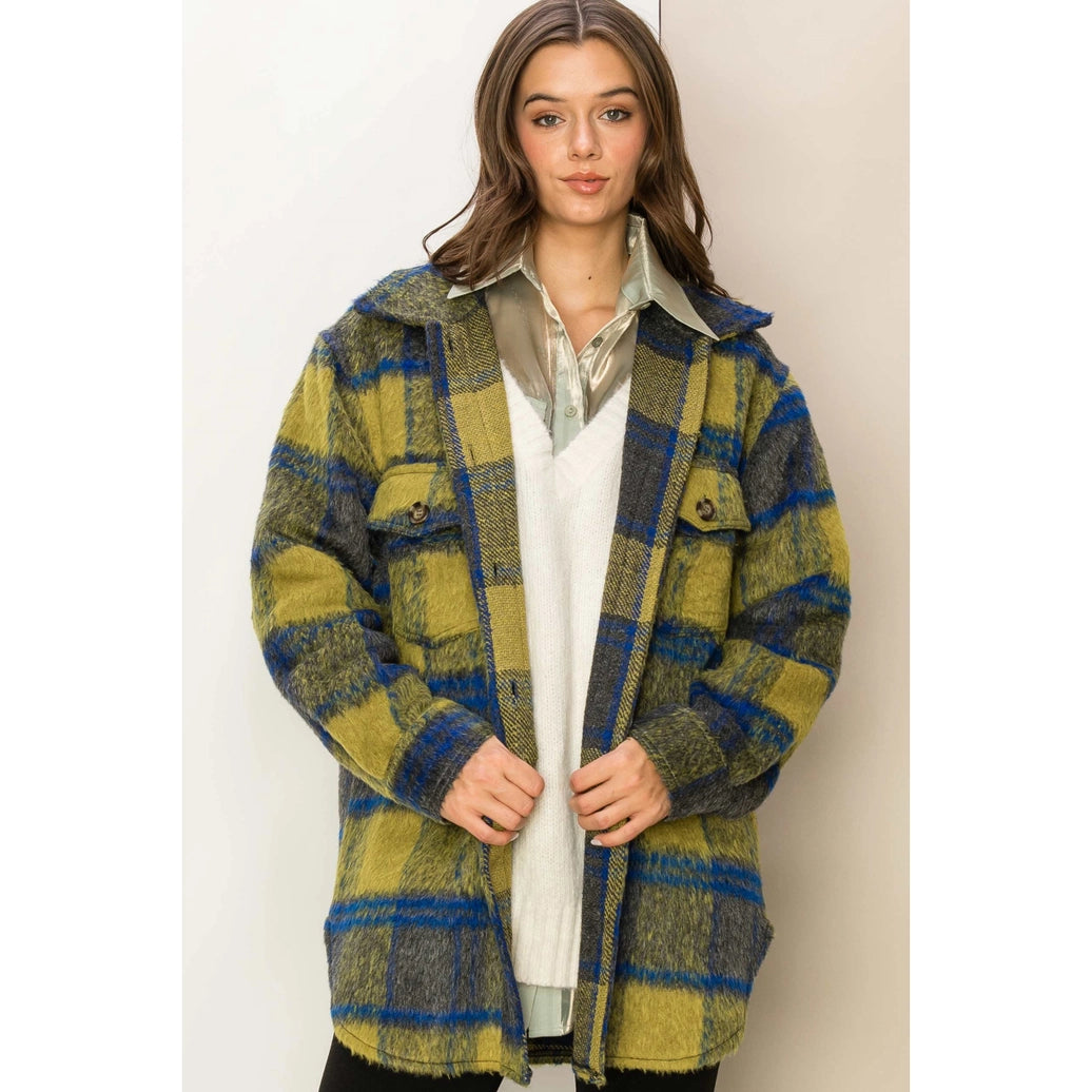 Gimme More Fuzzy Plaid Shacket