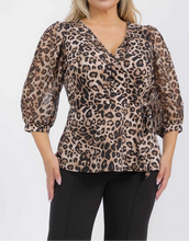Load image into Gallery viewer, Curvy Babe Animal Print Blouse
