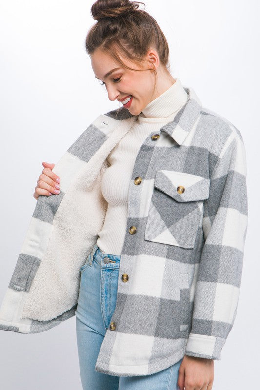 Plaid Button Down Jacket