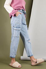 Load image into Gallery viewer, Washed Denim Cargo Pants
