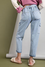 Load image into Gallery viewer, Washed Denim Cargo Pants
