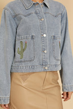 Load image into Gallery viewer, Cactus Denim Jacket
