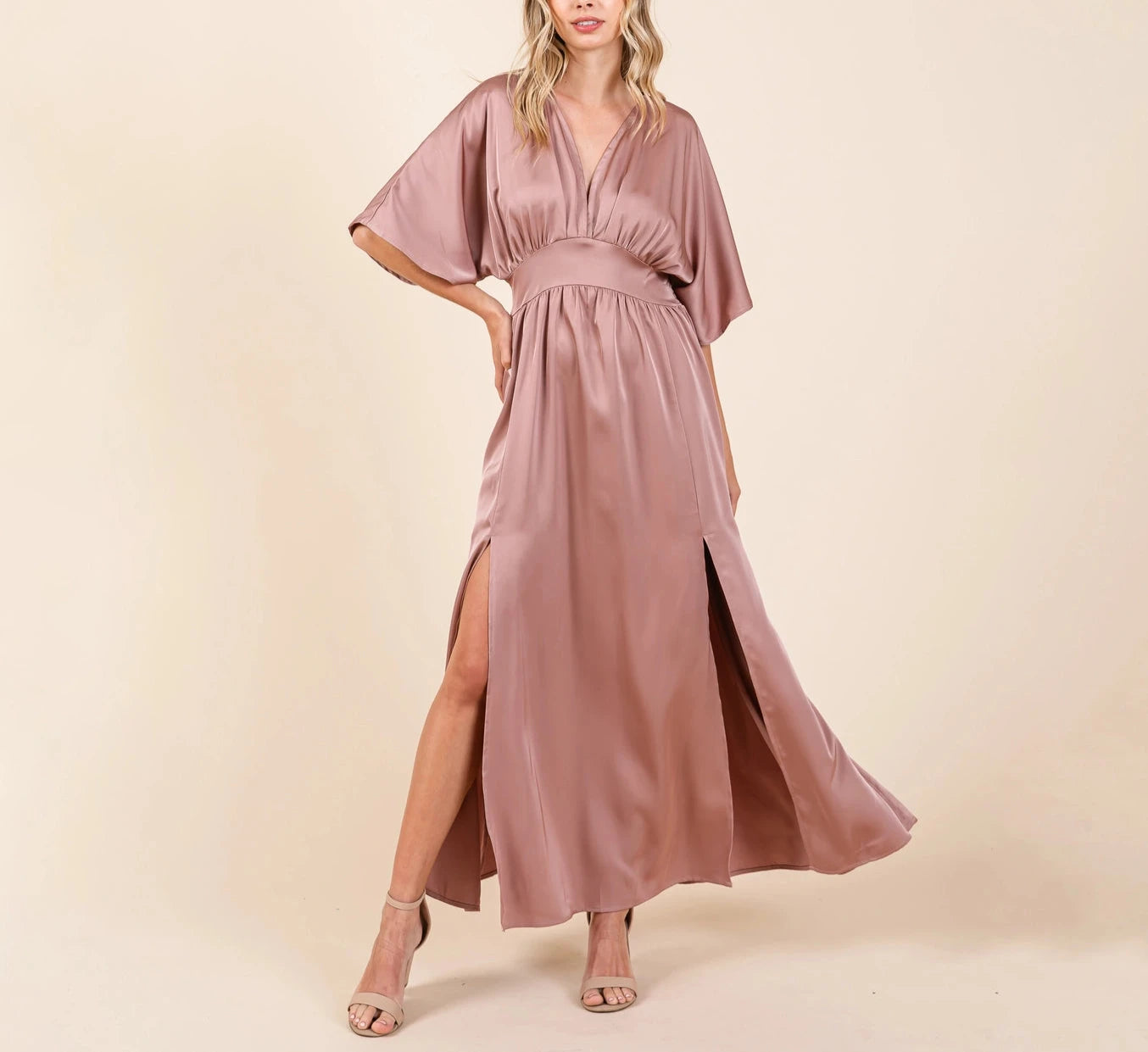 satin kimono maxi dress The Sady Satin Kimono Maxi