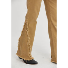 Load image into Gallery viewer, Washed Twill Distressed Flare Pants
