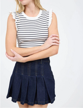 Load image into Gallery viewer, Ruffle Sleeveless Sweater Knit Top

