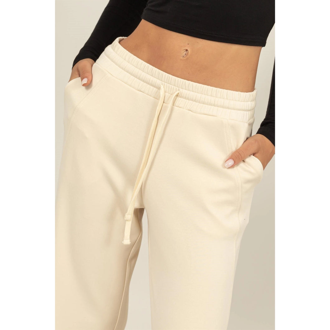 HIGH-WAIST Wide-Leg Drawstring Sweatpants