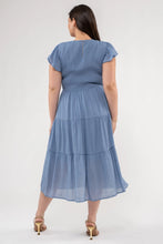 Load image into Gallery viewer, The Sylvana Plus Tiered Dress-Chambray
