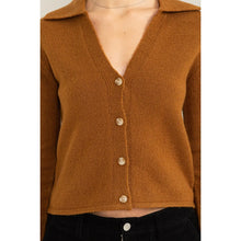 Load image into Gallery viewer, Button Front Collared Cardigan Sweater
