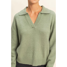 Load image into Gallery viewer, Collared V Neck Sweater
