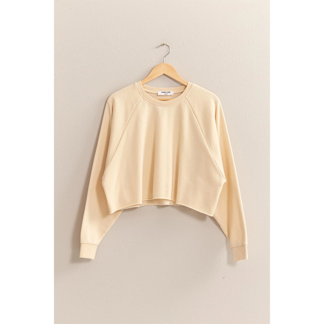 Raw Hem Cropped Sweatshirt