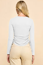 Load image into Gallery viewer, Long Sleeve Ribbed Top w/ Side Ruching
