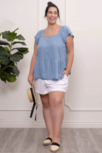 Load image into Gallery viewer, Plus Square Neck Chambray Top
