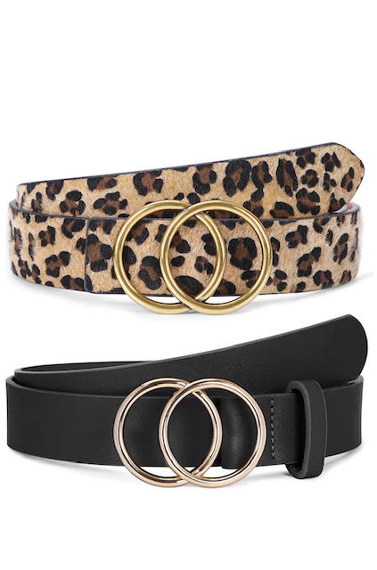 Gold Double O-Ring Buckle Faux Leather Belt – Kela