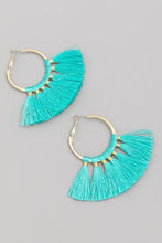 Load image into Gallery viewer, Tassel Fan Hoop Earrings
