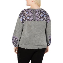 Load image into Gallery viewer, Womens Plus Paisley Smocked Peasant Top
