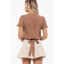Load image into Gallery viewer, Crochet Back Button Top
