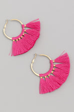 Load image into Gallery viewer, Tassel Fan Hoop Earrings
