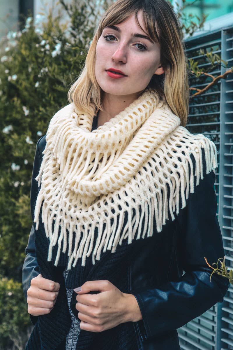 Crochet Infinity Scarf With Fringe Buy Crochet Tassel Fringe Infinity